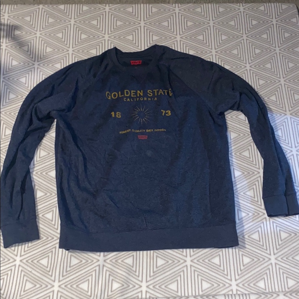 Levi's Blue Crewneck Sweater with‎ Gold Accents